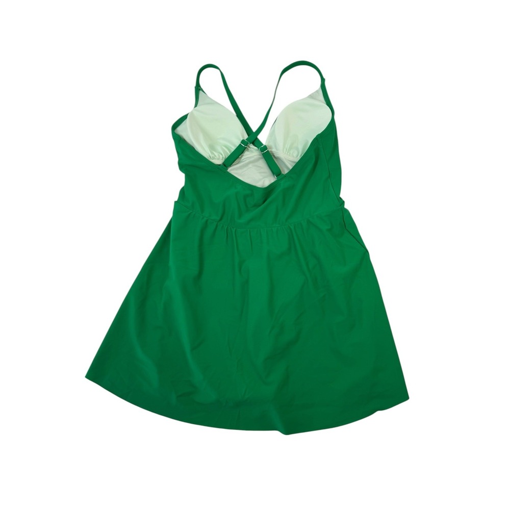 Cupshe NWT Green Skirted One Piece Swimsuit Crisscross Back Swim Dress Medium M - Picture 9 of 14